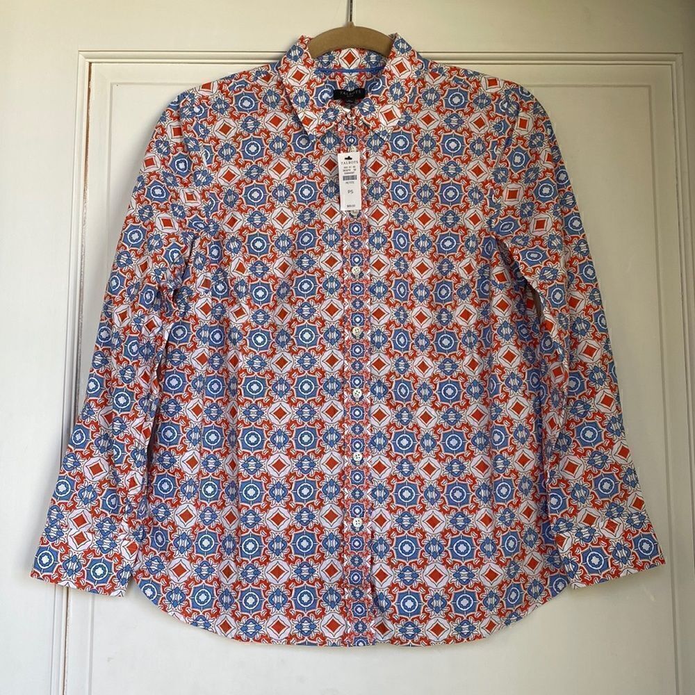 NEW With Tag Cotton Button Front Shirt By Talbots